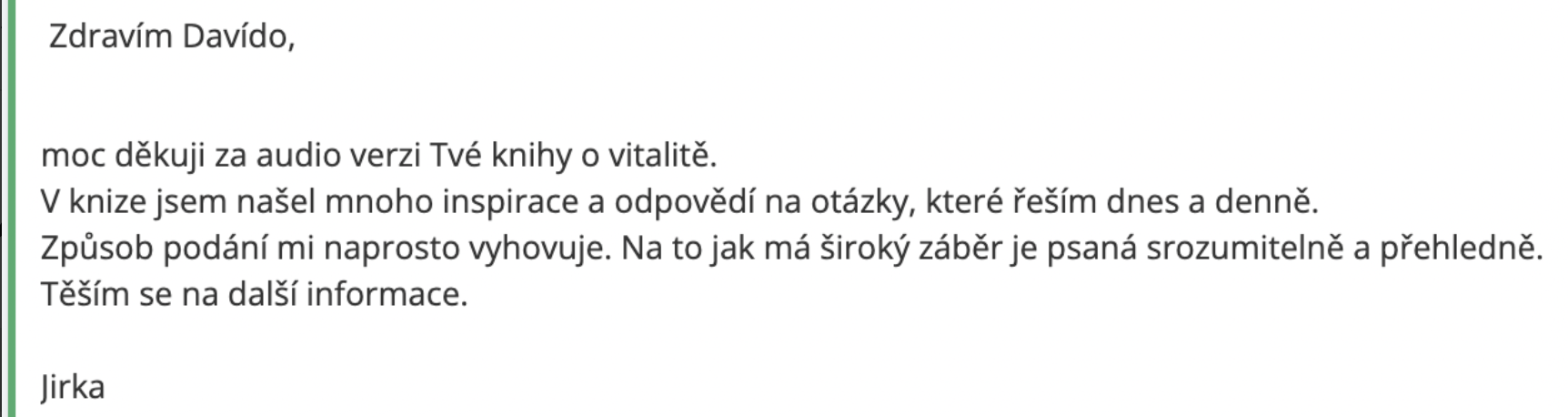 Reference čtenářky knihy TĚLO TI VYSTAVUJE ÚČET